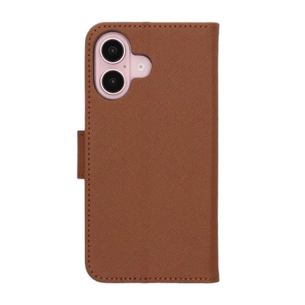 iPhone 16 Etui med Stativ Brun