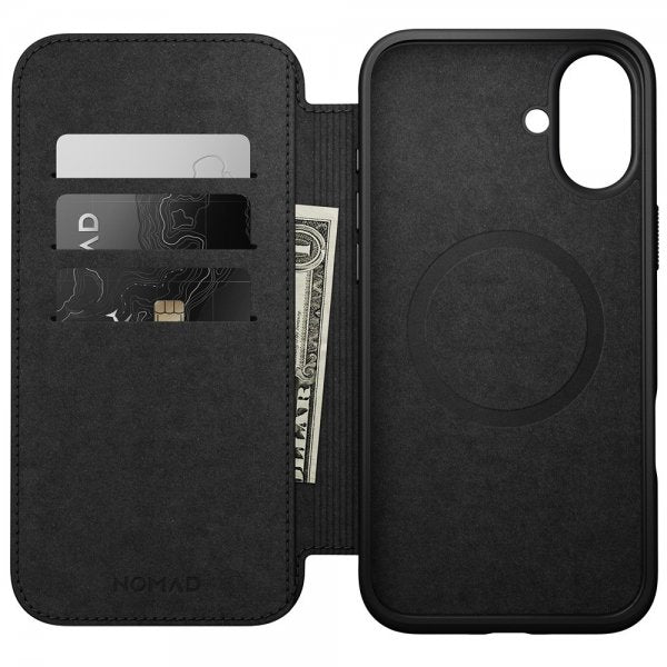 Nomad iPhone 16 Plus Etui Modern Leather Folio Svart