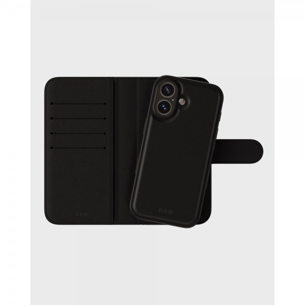 holdit iPhone 16 Plus Etui Wallet Case Magnet Plus Svart