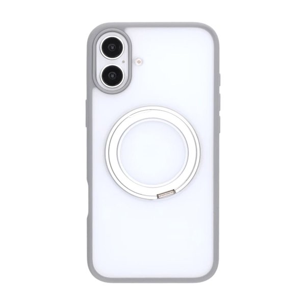 iPhone 16 Plus Deksel Roterbart Stativ Grå