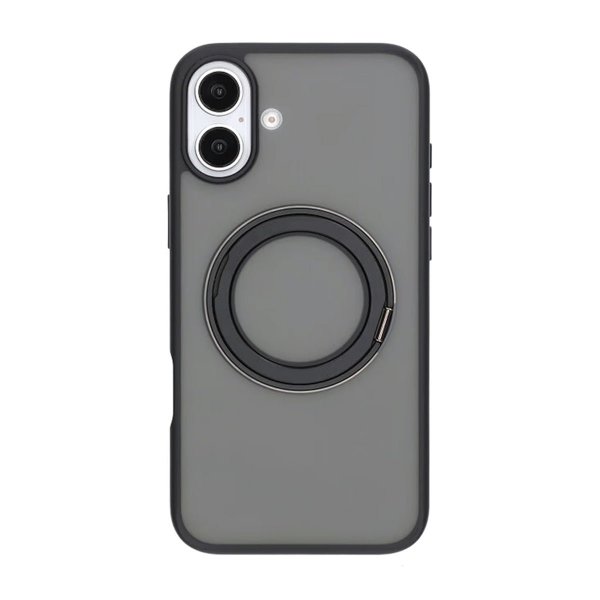 iPhone 16 Plus Deksel Roterbart Stativ Svart