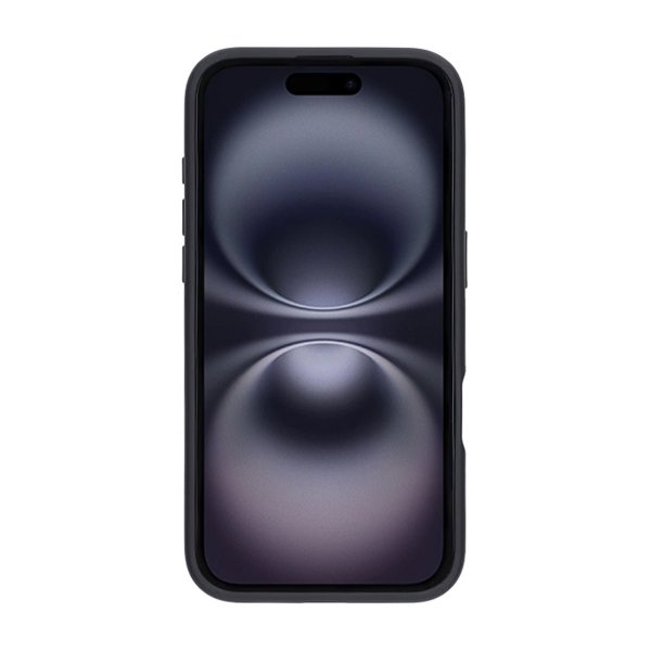 iPhone 16 Plus Deksel Roterbart Stativ Svart