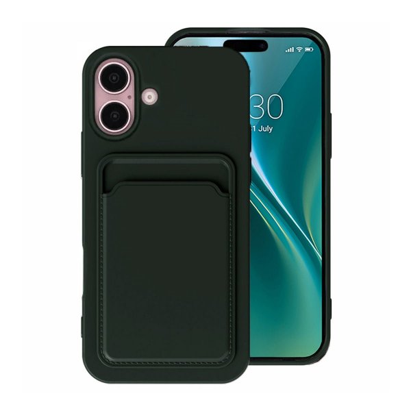 iPhone 16 Plus Deksel Kortholder Grønn