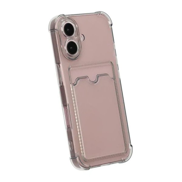 iPhone 16 Plus Deksel Kortholder Støtsikker Svart
