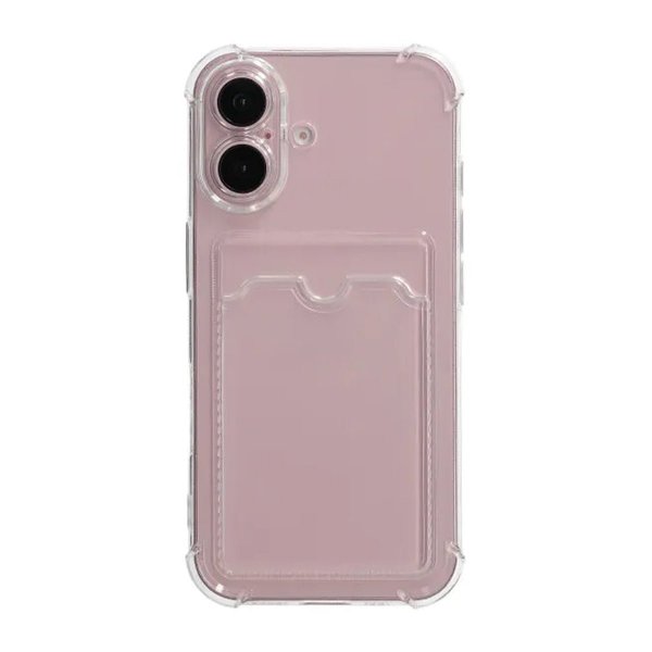 iPhone 16 Plus Deksel Kortholder Støtsikker Transparent