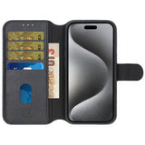 Rvelon iPhone 16 Plus Etui Ekte Skinn Svart