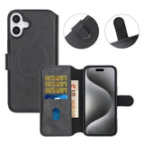 Rvelon iPhone 16 Plus Etui 4 Kortlomme MagSafe Svart