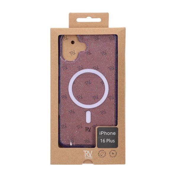 Rvelon iPhone 16 Plus Deksel Glitter MagSafe Lilla