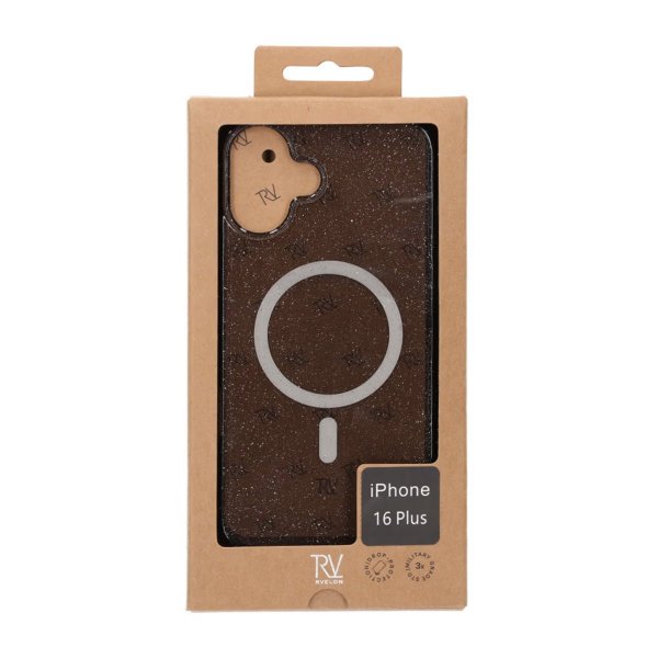 Rvelon iPhone 16 Plus Deksel Glitter MagSafe Svart