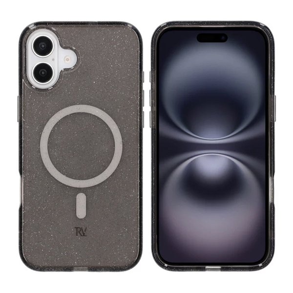 Rvelon iPhone 16 Plus Deksel Glitter MagSafe Svart
