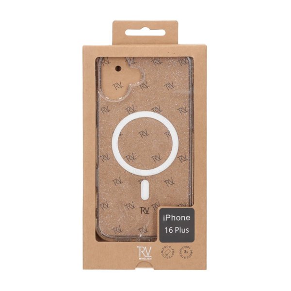 Rvelon iPhone 16 Plus Deksel Glitter MagSafe Hvit