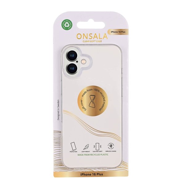Onsala iPhone 16 Plus Deksel Resirkulert TPU Klar