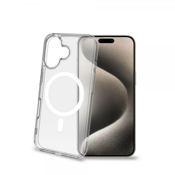 Celly iPhone 16 Plus Deksel GELSKINMAG Klar Hvit