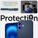 Spigen iPhone 16 Plus Deksel Liquid Air Navy Blue