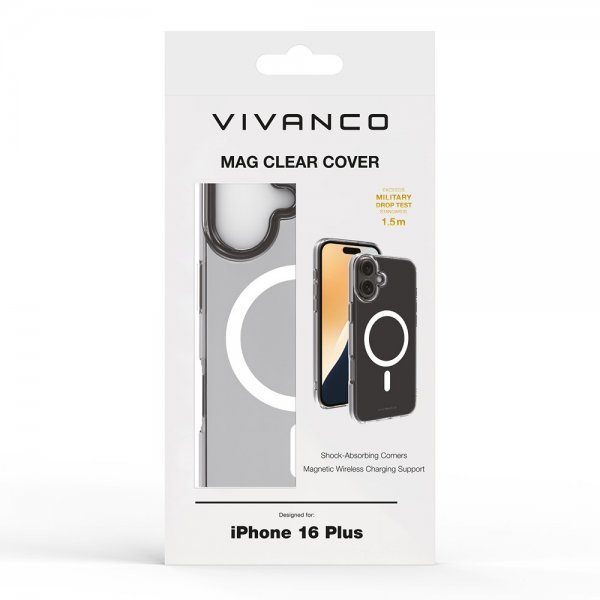 Vivanco iPhone 16 Plus Deksel Mag Clear Transparent