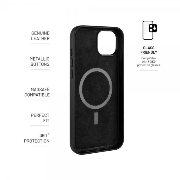 Fixed iPhone 16 Plus Deksel MagLeather Svart