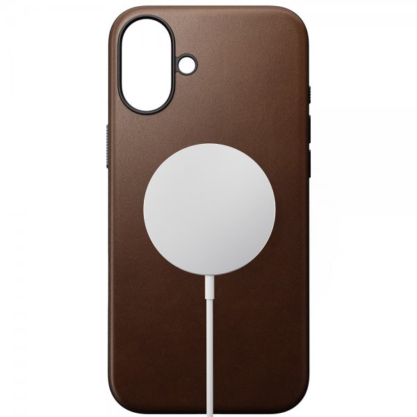 Nomad iPhone 16 Plus Deksel Modern Leather Case Brun