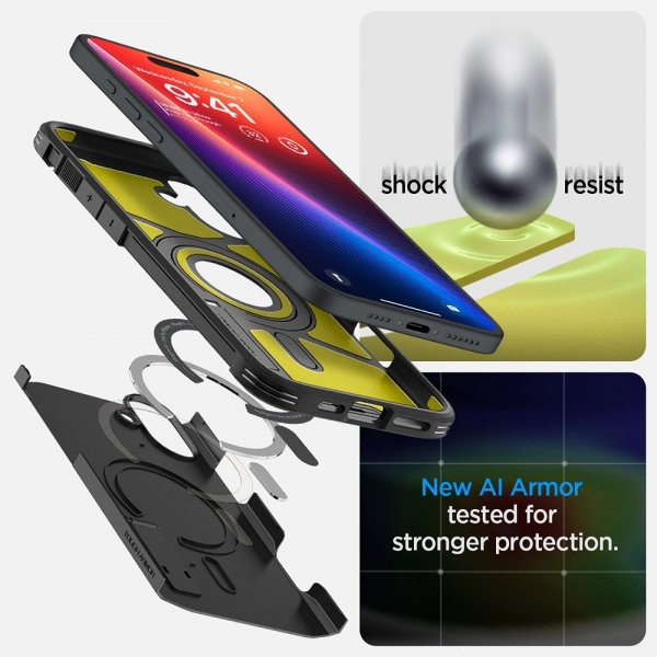 Spigen iPhone 16 Plus Deksel Tough Armor MagFit Svart
