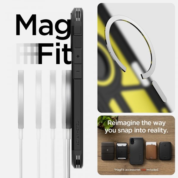 Spigen iPhone 16 Plus Deksel Tough Armor MagFit Svart