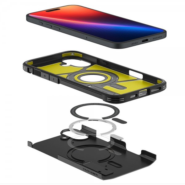 Spigen iPhone 16 Plus Deksel Tough Armor MagFit Svart