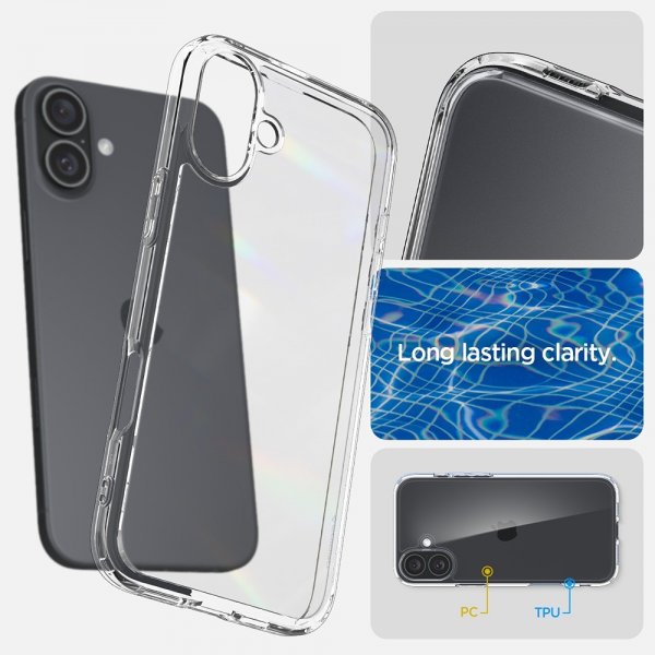Spigen iPhone 16 Plus Deksel Ultra Hybrid Crystal Clear
