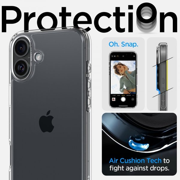 Spigen iPhone 16 Plus Deksel Ultra Hybrid Crystal Clear