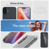 Spigen iPhone 16 Plus Deksel Ultra Hybrid Crystal Clear