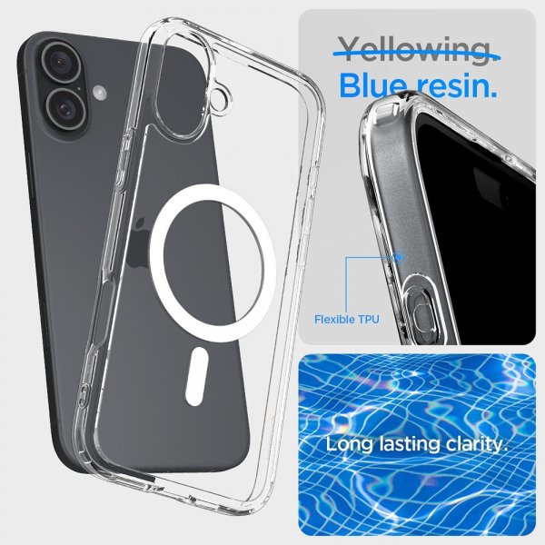 Spigen iPhone 16 Plus Deksel Ultra Hybrid MagFit Hvit