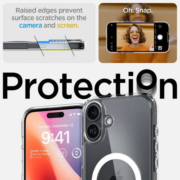 Spigen iPhone 16 Plus Deksel Ultra Hybrid MagFit Hvit