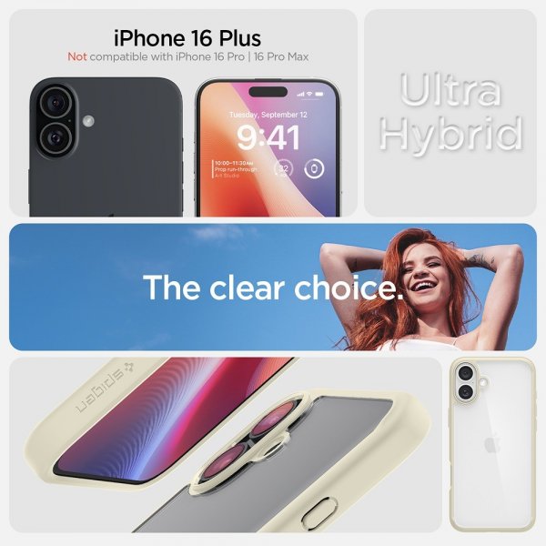 Spigen iPhone 16 Plus Deksel Ultra Hybrid Mute Beige