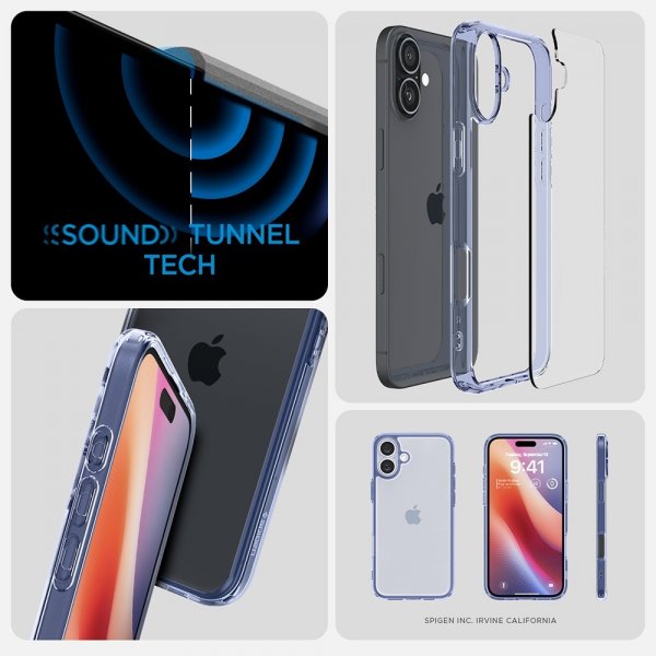 Spigen iPhone 16 Plus Deksel Ultra Hybrid Sky Crystal