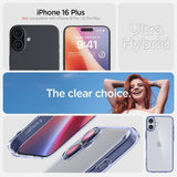 Spigen iPhone 16 Plus Deksel Ultra Hybrid Sky Crystal