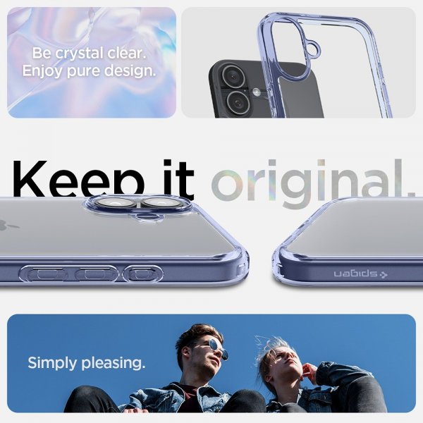 Spigen iPhone 16 Plus Deksel Ultra Hybrid Sky Crystal