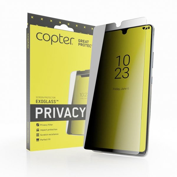 Copter iPhone 16 Plus Skjermbeskytter Exoglass Flat Privacy