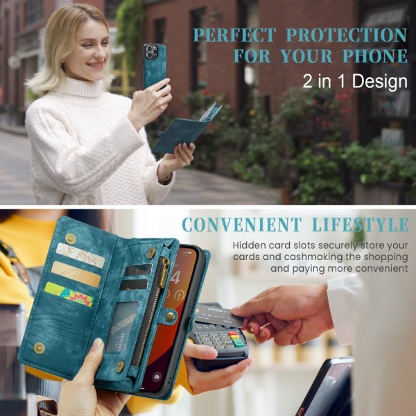 CaseMe iPhone 16 Pro Etui 008 Series Avtakbart Deksel Blå