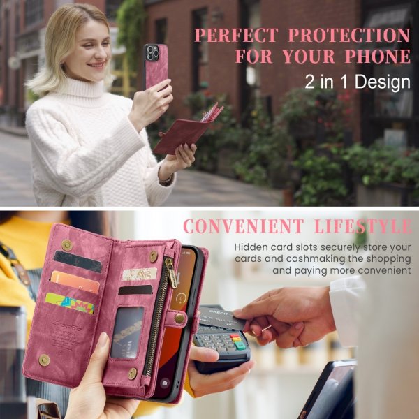CaseMe iPhone 16 Pro Etui 008 Series Avtakbart Deksel Rød