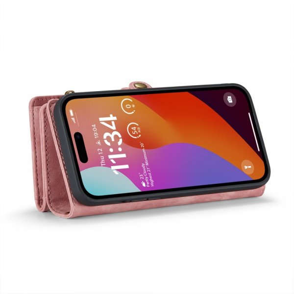CaseMe iPhone 16 Pro Etui 008 Series Avtakbart Deksel Rosa