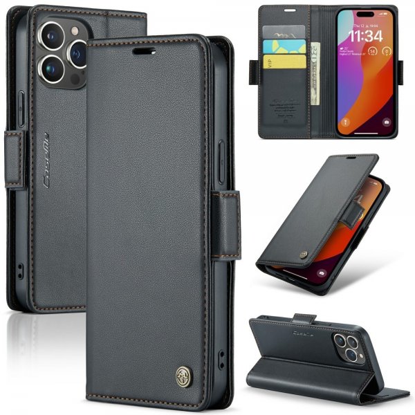 CaseMe iPhone 16 Pro Etui 023 Series Svart