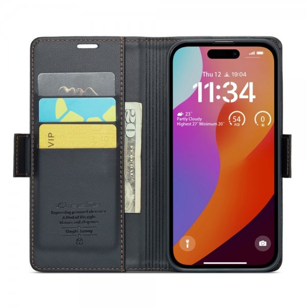 CaseMe iPhone 16 Pro Etui 023 Series Svart