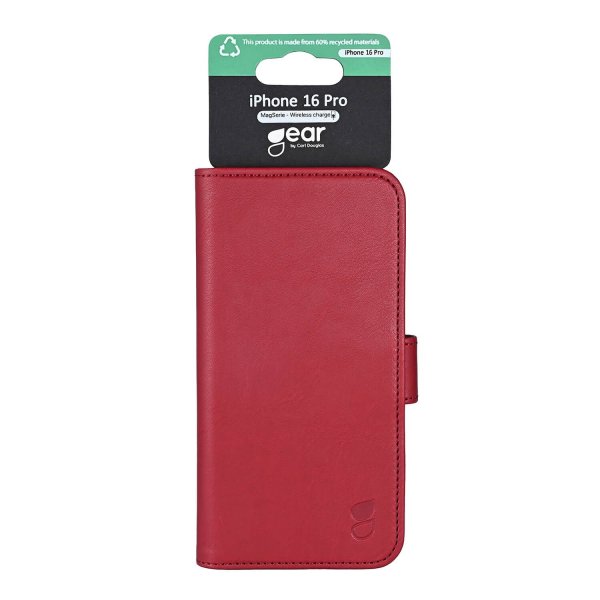 Gear iPhone 16 Pro Etui 3 Kortlomme  Rød