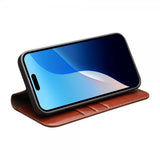 Qialino iPhone 16 Pro Etui Ekte Skinn Brun
