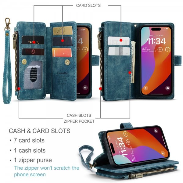 CaseMe iPhone 16 Pro Etui C30 Series Blå