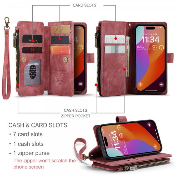 CaseMe iPhone 16 Pro Etui C30 Series Rød