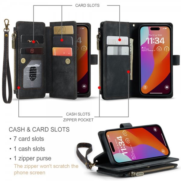 CaseMe iPhone 16 Pro Etui C30 Series Svart