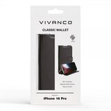 Vivanco iPhone 16 Pro Etui Classic Wallet Svart