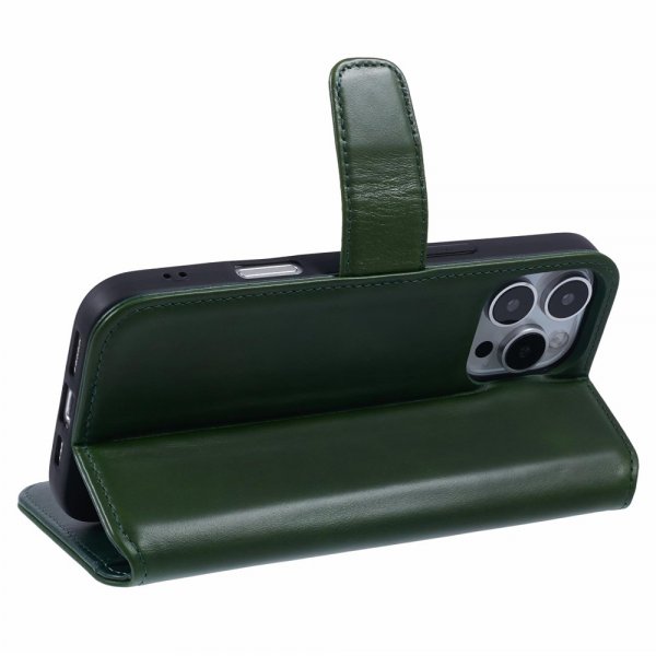 Nordic Covers iPhone 16 Pro Etui Essential Leather Juniper Green
