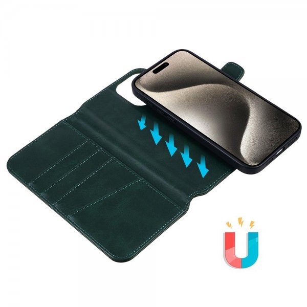 Nordic Covers iPhone 16 Pro Etui MagLeather Juniper Green