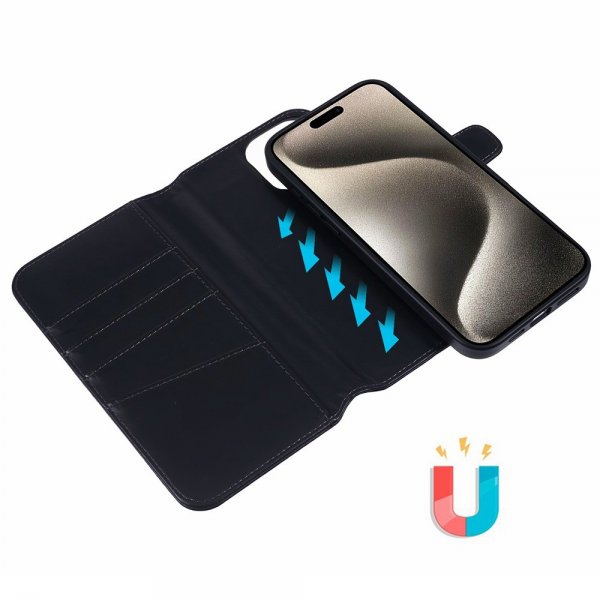 Nordic Covers iPhone 16 Pro Etui MagLeather Raven Black