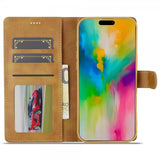 Lc.Imeeke iPhone 16 Pro Etui med Kortlomme stativfunksjon Lysebrun
