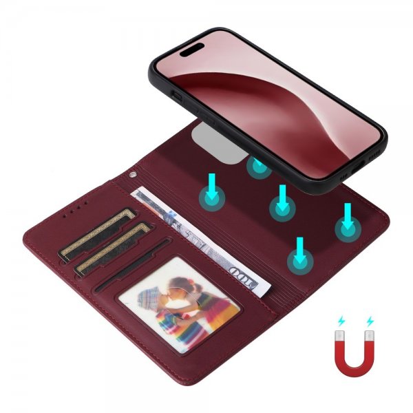 Betopnice iPhone 16 Pro Etui Avtagbart Deksel 005 Rød
